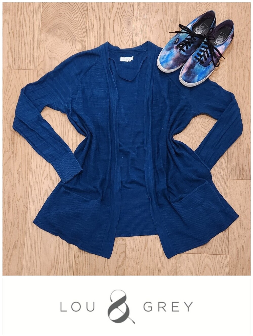 Marled Open Front Cardigan in Peacock Blue
